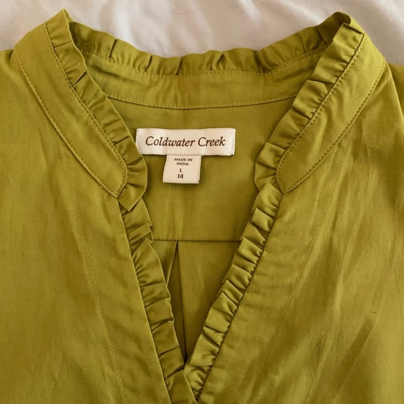 Coldwater Creek subtle ruffle top - Picture 2 of 3